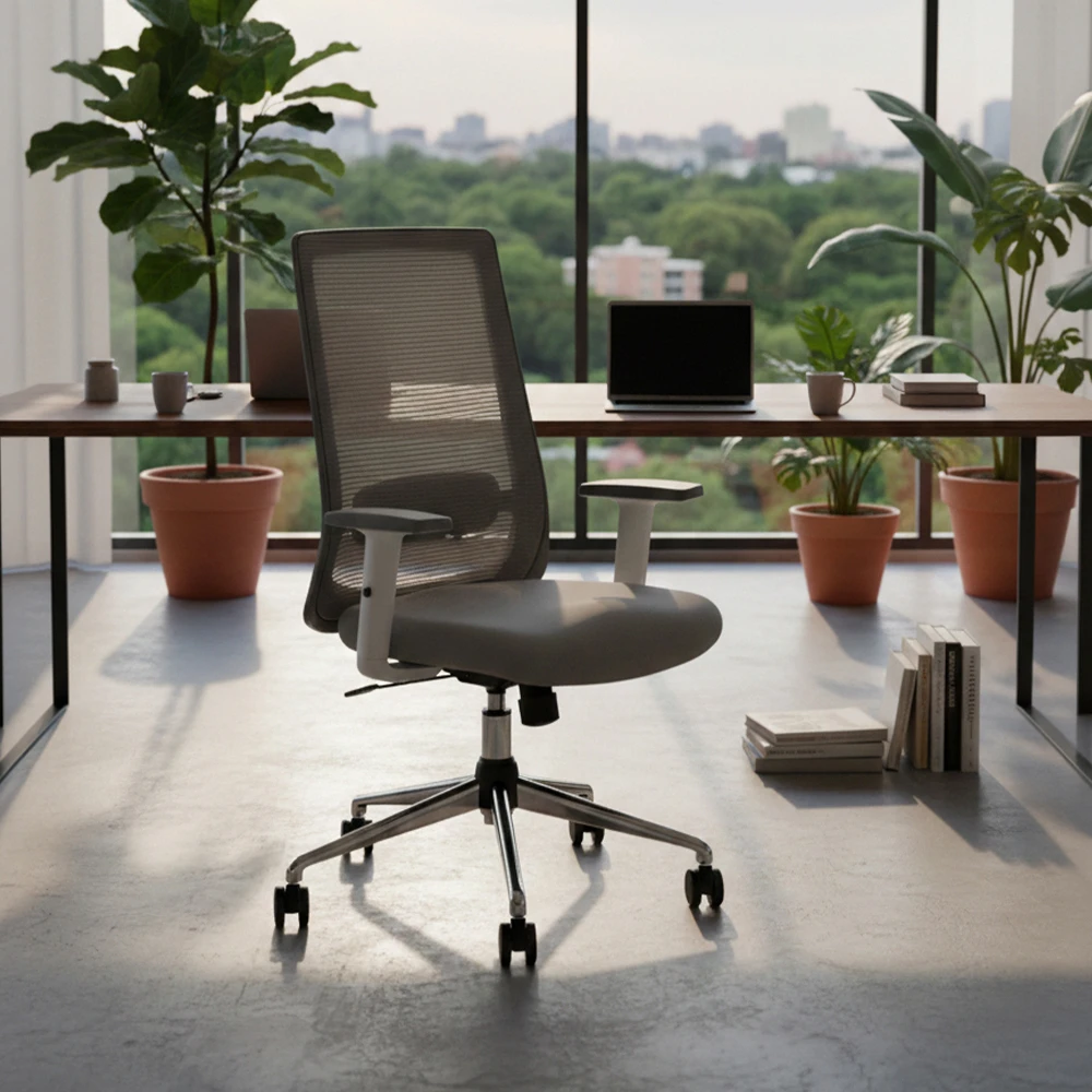 Amaze Medium Back Mesh Chair Grey - Image 7